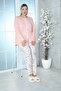 Viscose Plus Size Patterned Melisa Orange Pajama Set 100% Cotton - 7