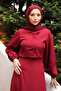 Burgundy Bow Front Crepe Blouse Skirt Suit - 4