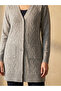 Long Knitwear Winter Plus Size Mother Cardigan / Gray
