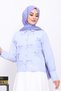 Blue Bow Front Button Shirt