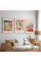 ALAYRA Henri Matisse Wall Art Prints Set of 3 Abstract Pink Flower Art Exhibition Posters for Room Bedroom Unframed40X60 CM - 3