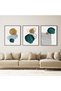 ALAYRA Canvas Pictures, Modern Abstract Art Poster, Wall Pictures Living Room, Boho Poster Set for Living Room, Bedroom, Without Frame (Geometry 4, 3 Pieces, )30X40 CM - 3