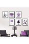 ALAYRA Purple Makeup Posters Fashion Paris Prints Wall Art Makeup Room Artwork Set of 6 Perfume Flower Lipstick Canvas Art Posters Girl Room Decor for Bedroom (8"x10" UNFRAMED,20X25 CM - 5