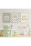 ALAYRA Nursery Wall Art Set of 3 Baby Boys Canvas Wall Art Pictures Smiley Happy Face Wall Decor Kids Prints Toddler Painting Boho Baby Boy Poster Sage Green Artwork for Room40X60 CM - 5