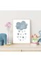 ALAYRA Nursery Wall Prints Blue Sunshine Rainbow Cloud Canvas Wall Art, Child Wall Art Poster Boho Nordic Wall Pictures for Boys Baby Kids Room Decor, Set Of 3 Cute Cartoon Prints30X40 CM - 3