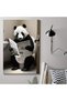 ALAYRA Gynaver Panda Poster Canvas Wall Art for Bathroom, Funny Graffiti Bedroom Wall Decor, Painting for Living Room, Restroom Picture () Unframe-style-130X45 CM - 5