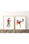 ALAYRA Football Art Print,Soccer Player Art Picture Poster,Set of 4 (8" X 10") Football Pictures Canvas,Abstract Sport Wall Art Picture For Boys Teens Room Living Room Children20X25 CM - 2