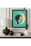 ALAYRA Poster Master Vintage Dear Old Dixie Moon Poster - Woman Kissing Moon Print - Crescent Moon Art - Celestial Art - Gift for Him & Her - Lunar Decor for Bedroom or Living35.6X27.9 CM - 2