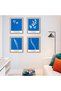 ALAYRA Wall Art Unframed Prints Giclee Art Paper Set of 4, Flower Artwork Medium Size, Livingroom Decoration Botanical Blue Minimalist Plant Illustrations Anna Atkins Posters20X25 CM - 4