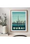 ALAYRA Dubai Burj Khalifa Tower World City Landscape Paintings Vintage Travel Poster Retro Wall Stickers Art Print Painting Home Decoration ()45.7X30.5 CM - 3