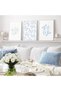 ALAYRA Blue Bow Wall Art Floral Canvas Wall Decor Coquette Flower Wall Art Trendy Aesthetic Poster Girly Preppy Pictures Blue Floral Prints for Living Room Bathroom Unframed Set30X40 CM - 5