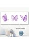ALAYRA Set of 3 - Butterfly Wall Art Prints,Poster with Purple Butterfly,Colorful Butterfly Wall Art Canvas Poster for Girls Bedroom Nursery Home20X25 CM - 4