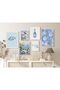 ALAYRA Coastal Cowgirl Wall Art Set of 6 Beach Canvas Wall Decor Blue Aesthetic Wall Art Preppy Coquette Poster Trendy Beachy Pictures Coastal Granddaughter Prints for Living Room30X40 CM - 3