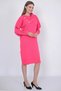 Knitwear Long Women's Dress with Collar and Buttons Fujya - 4