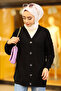 Oversize Women's Hijab Knitwear Cardigan Black