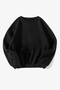 Cotton Unisex Oversize Basic Plain Crew Neck Black Sweatshirt