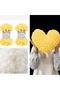 Heart Pillow Puffy Material 2 Pieces Puffy 216 Yellow and 200 Gr. Bead Fiber Set