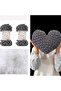 Heart Pillow Puffy Material 2 Pieces Puffy 87 Gray and 200 Gr. Bead Fiber Set
