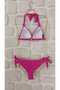 Fenila Covered Triangle Padded Brazilian Bikini Set Pink - 3