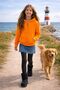 Hooded Children's Cardigan Orange Kangru with Pockets Zippered and Lined Inside