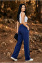 Unisex Two-Thread Elastic Waist Oversized Wide-Leg Baggy Sweatpants - 6