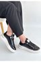 Hley Premium Black Patent Leather Parachute Detailed Lace-Up Sneakers - 2
