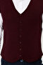 Men's V-Neck Fine Knitwear Vest Claret Red - 5