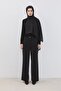 Single Pleat High Waist Palazzo Trousers Black - 5