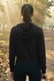 Women's Cotton Crop Model Kangaroo Pocket Hooded Crop Sports Sweatshirt - 4