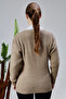 Women's Knitwear Cardigan Flower Embroidered Standard Size Mink - 3