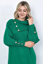 Knitwear Long Women's Dress Collar Buttoned Green - 2