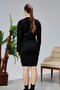 Women's Knitwear Suit Perforated Sweater and Suspender Dress Standard Size Black - 8