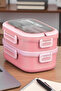 Bento Lunchbox 1330 ml – 2 Tier, 3 Compartments, Stainless Steel Lunch Box Food Container, Leakproof - 6