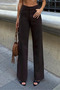 Women's High Waist Denim Pants Bitter Brown - 6