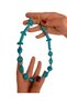 Turquoise Beaded Gold Detail Women's Necklace 45 cm Trendy Colorful Acrylic Shiny - 4