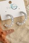 Ocean Desing Pearl Zircon Stone Silver Color Brass Hoop Women Earrings |   Stylish & Elegant Design - 2