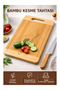 Bamboo Cutting Board – with Handle, Durable and Natural 34X24 cm
