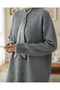 Soft Knit Sweater with Scarf - Gray - 3