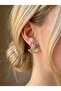 Zircon Stone Star Dangle Earrings – Stainless Steel Gold - 2