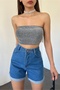 Women's High Waist Mom Pattern Denim Shorts Dark Blue - 4