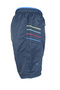 Men's Swim Shorts with 2 Zipper Pockets Cotton Water Absorbent Lining Navy Blue K-195 - 3