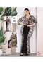 Women's Lycra Leopard Print V-Neck Dress - 2