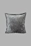 Dark Gray Imported Velvet Woven Throw Pillow Cover - 4