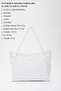 White Shk90 Faux Leather Zippered Hand, Arm and Shoulder Shopper Bag with Internal Compartment - 3