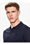 Men's Brand Logo Polo Collar Organic Cotton Navy Blue Polo Collar T-shirt K10k111657-chw - 3