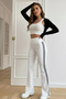 Women's High-Waist Flared Side-Striped Leggings - 2