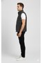 Unisex Black Padded Sleeveless Puffer Vest with Zippered Pocket - 2