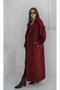Dark Red Hilda Coat with Pocket Detail on the Sleeves-50001 - 2