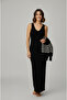 Women's Sweater Dress with Transverse Fine Line Pattern - 5