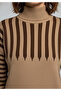 Women's Striped Detail Top and Bottom Pants Sweater Knit Set - 5